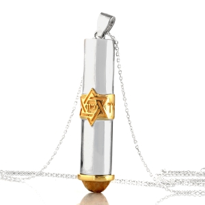 Star of David Mezuzah Necklace 
